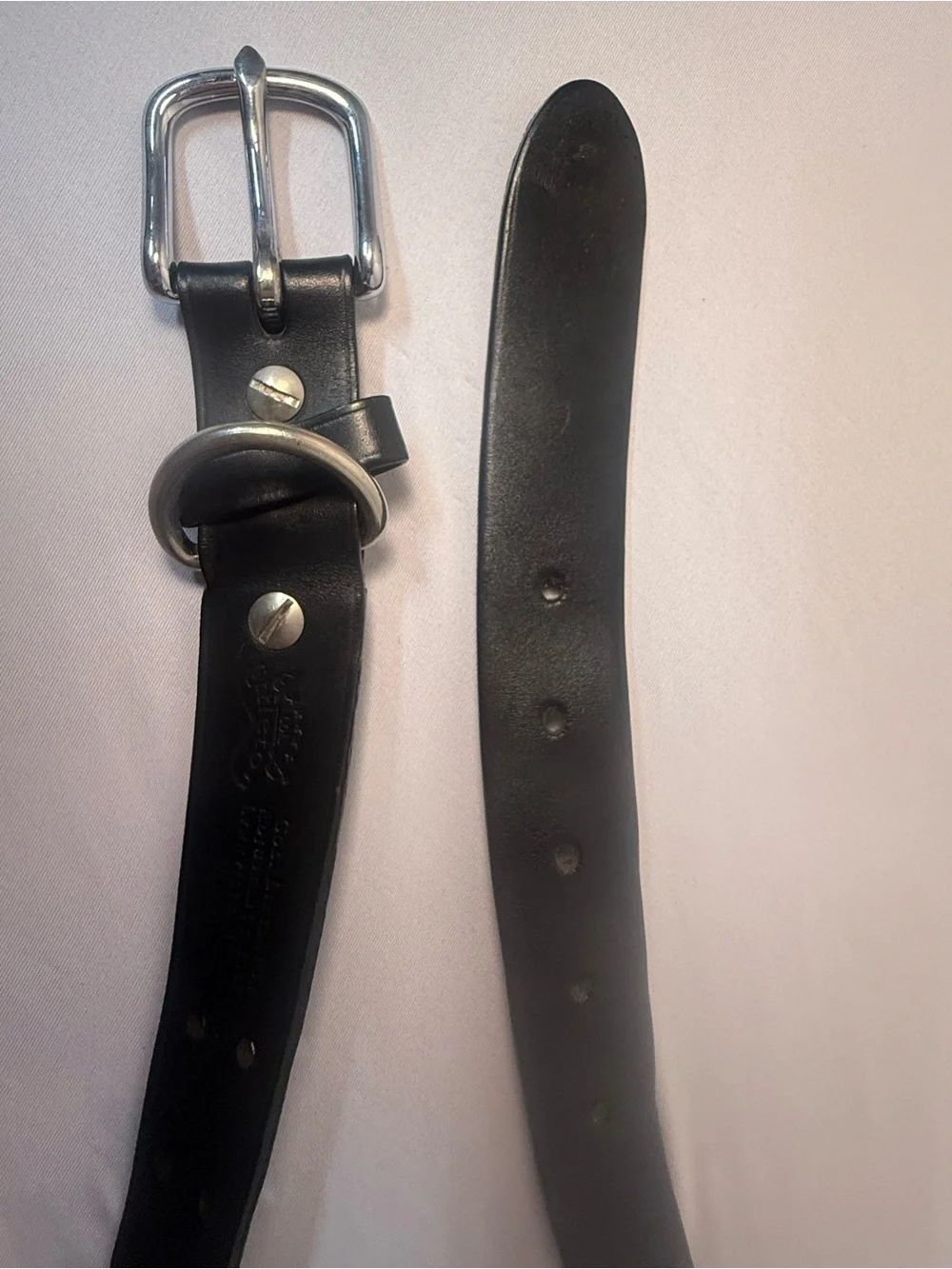 Col. Littleton Adjustable Cinch Belt Men's L 34”-42” CB1L-6 Leather Black Large